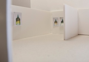 2 series of 3 glass bottle images